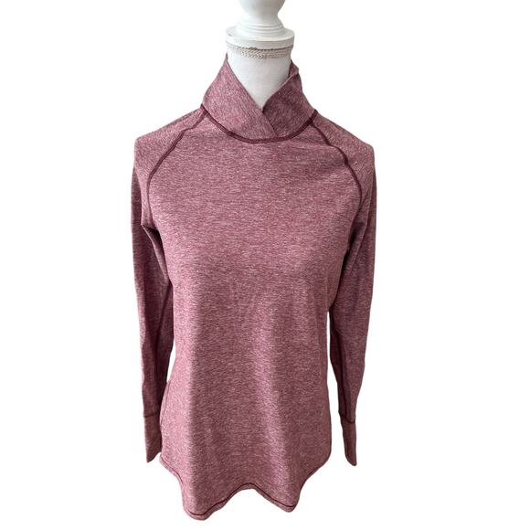 Lululemon Warm Your Core Long Sleeve Peplum Top Heathered Red - Picture 1 of 5